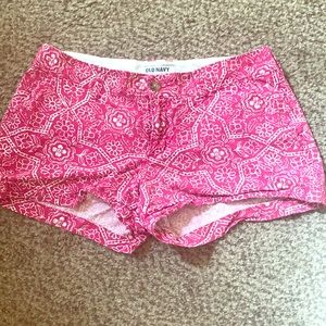 Old Navy Chino Shorts- Pink and White Floral